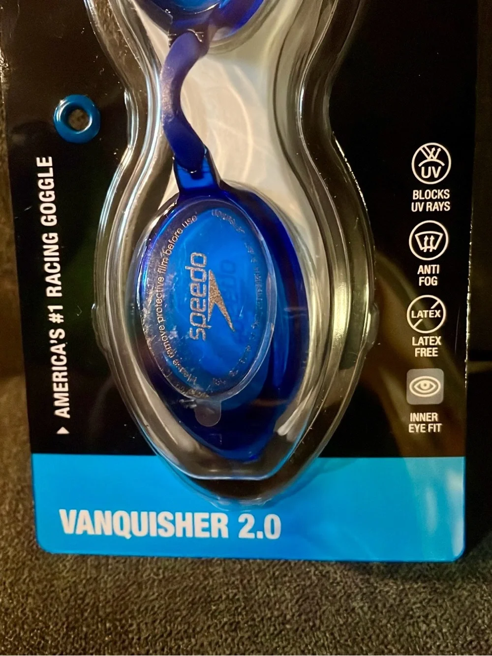 Speedo Vanquisher 2.0 Competitive Swim Goggles - Blue